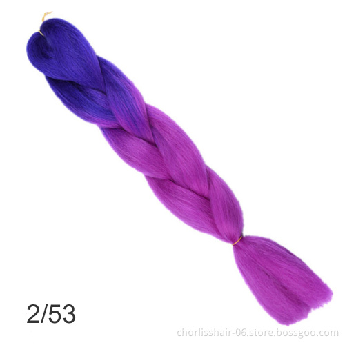 Wholesale Price Purple New Fashion Style Passion  Synthetic Braiding Hair Extensions Crochet Jumbo Braids Hair Bundles